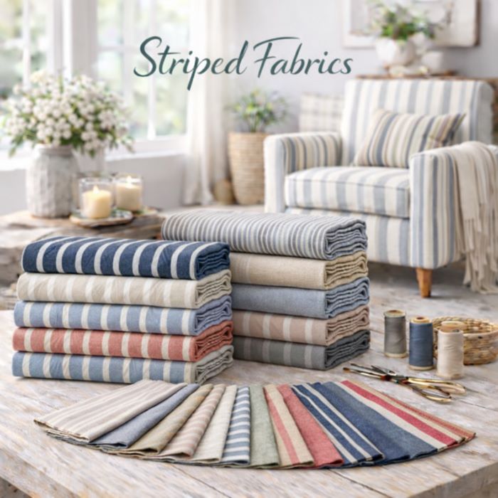 Stripe Upholstery Fabric by the Yard | Classic Pattern Fabric