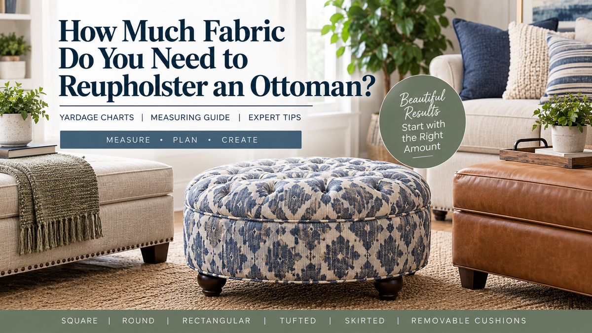 How Much Fabric Do I Need to Reupholster an Ottoman?