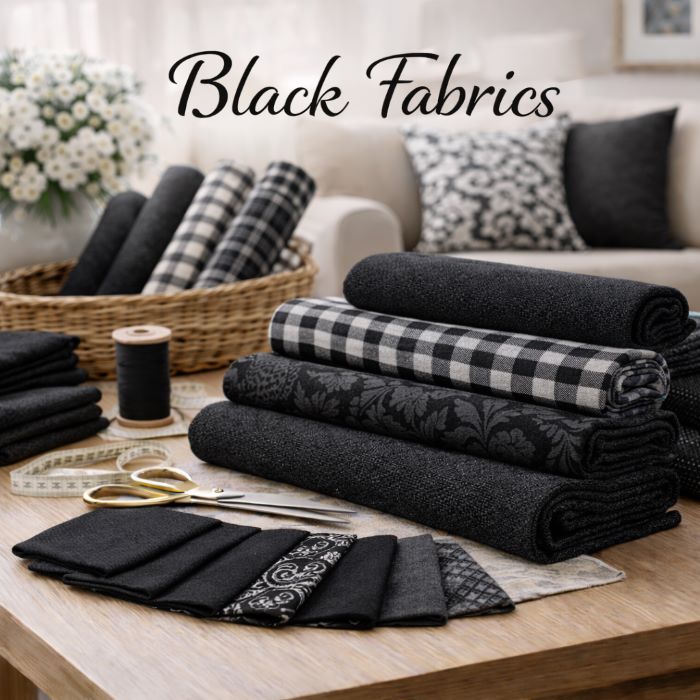 black upholstery fabrics by the yard