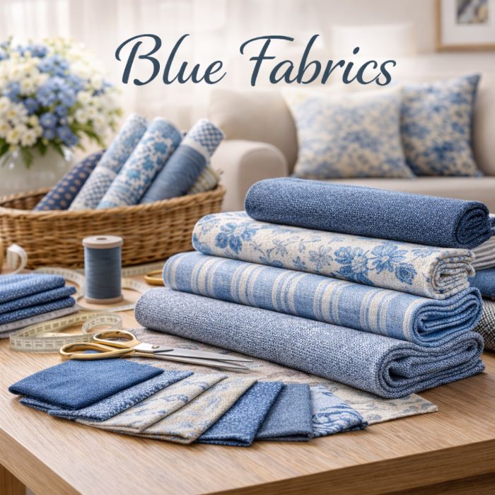 blue upholstery fabrics by the yard
