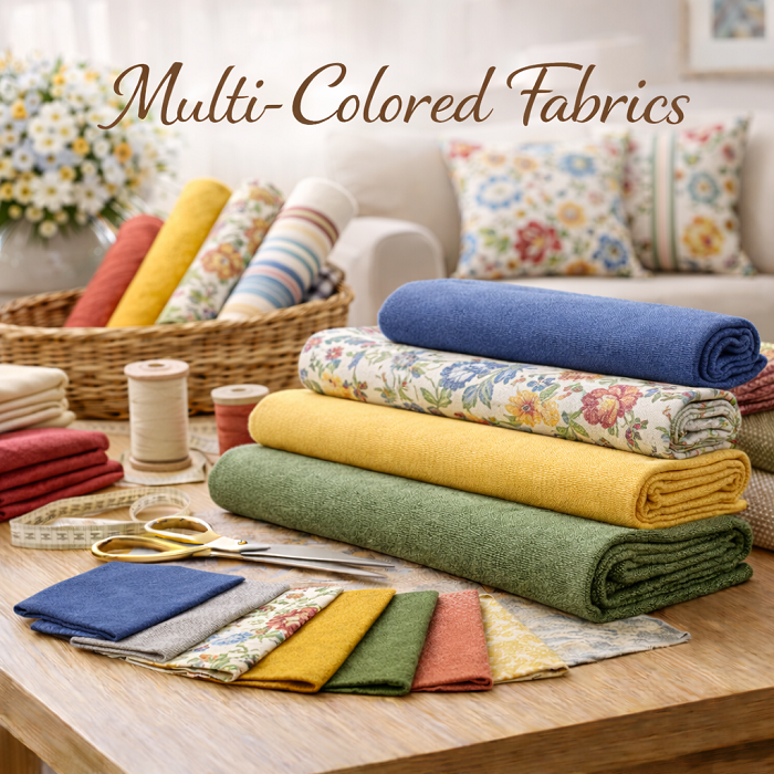 multi colored fabrics by the yard