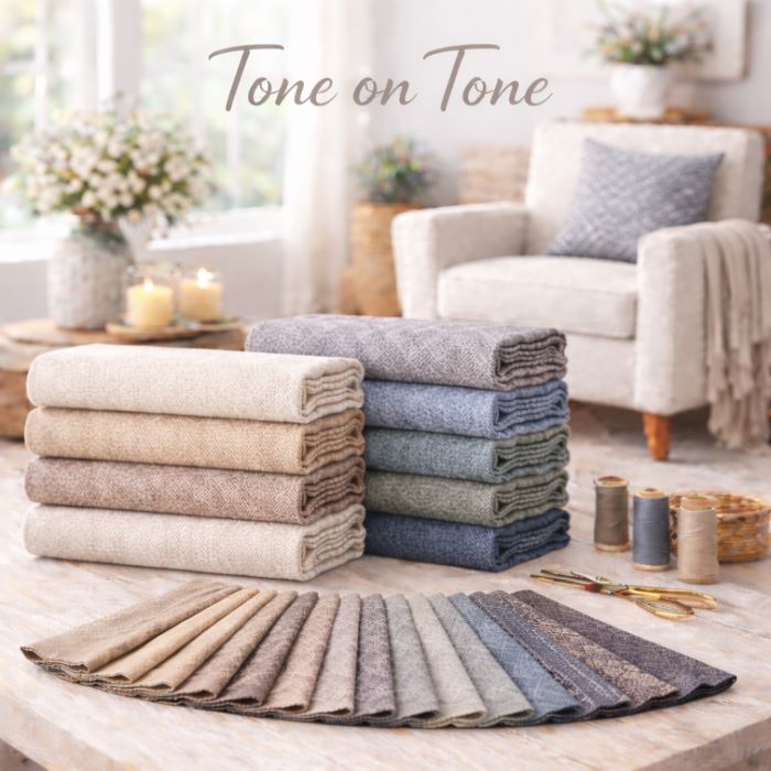 Tone on Tone Upholstery Fabric by the Yard