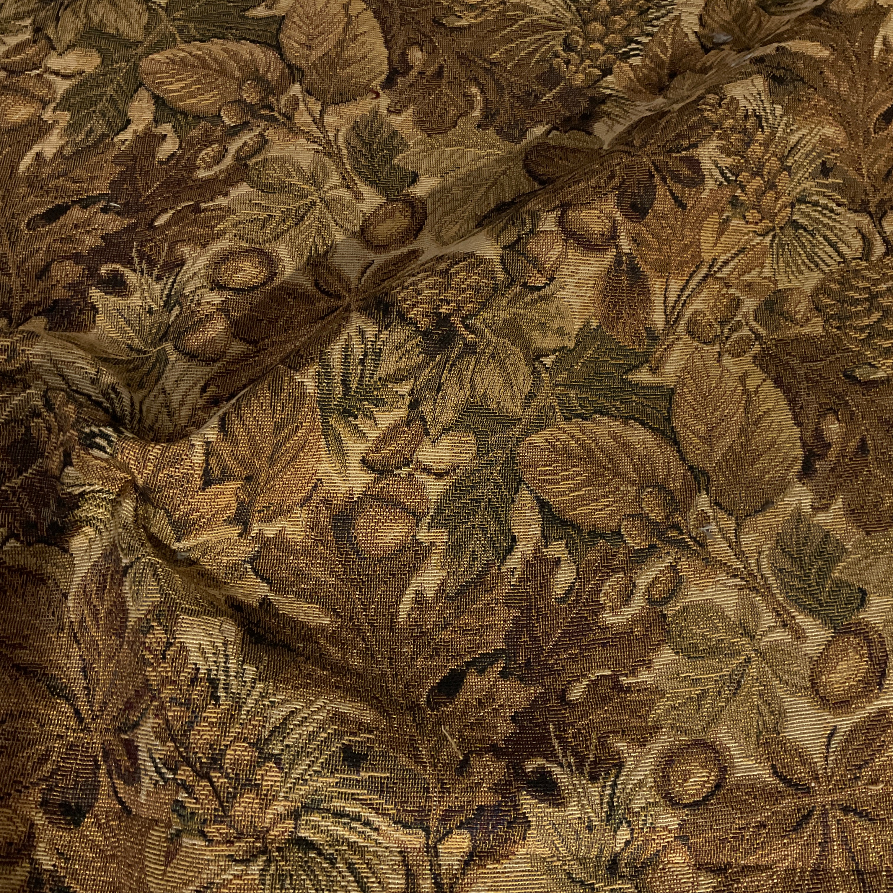 Brown Fall Foliage Forest Designer Upholstery Fabric