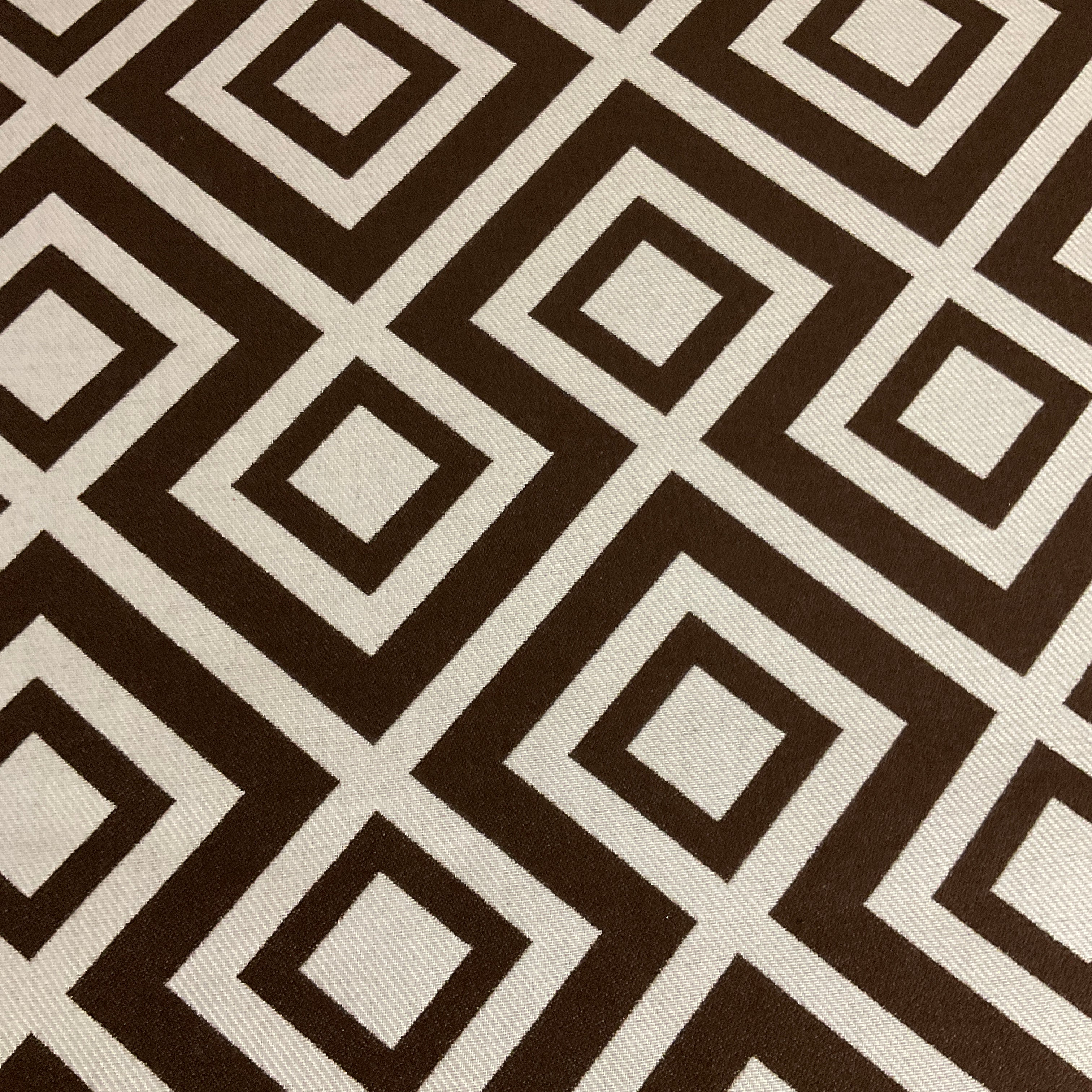 Europatex Lola Brown White Diamond Upholstery Fabric