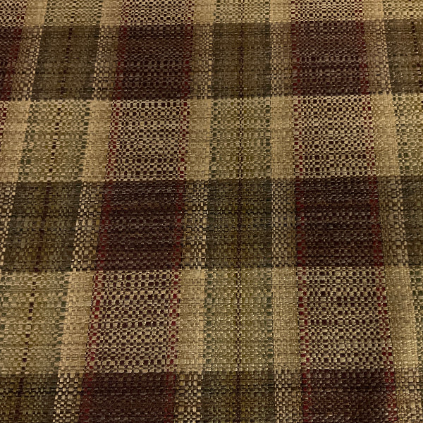Swavelle Red Green Plaid Upholstery Fabric