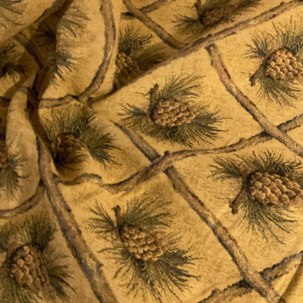 Regal Fabrics Lattice Pinecone Gold Upholstery Fabric