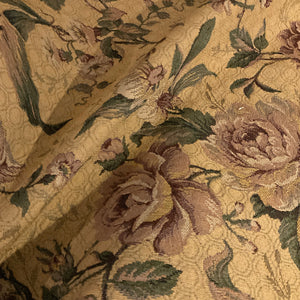 Rosette Gold Floral Upholstery Fabric