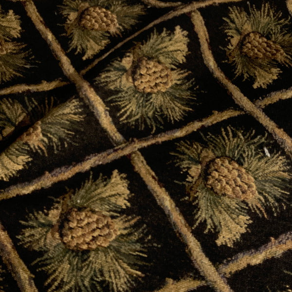 Regal Fabrics Lattice Pinecone Black Upholstery Fabric