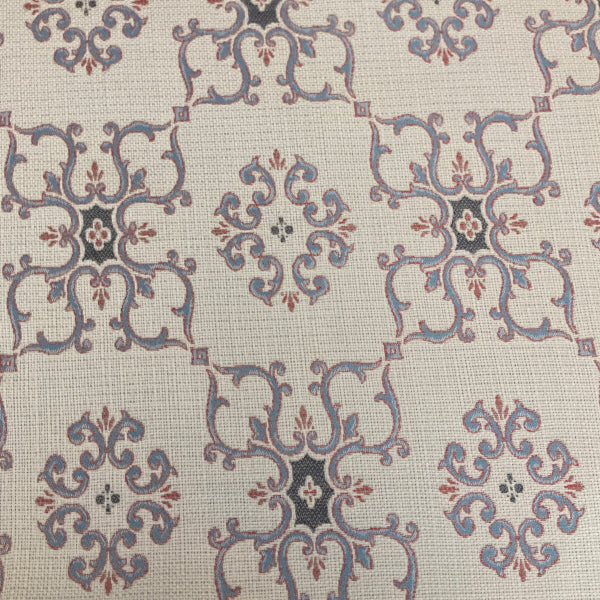 Sunbrella Palacio Tile Dusk White Outdoor Upholstery Fabric