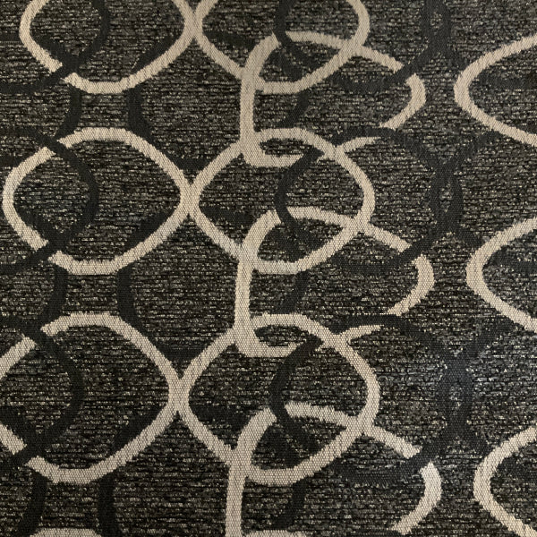 Regal Interlude Charcoal Geometric Upholstery Fabric