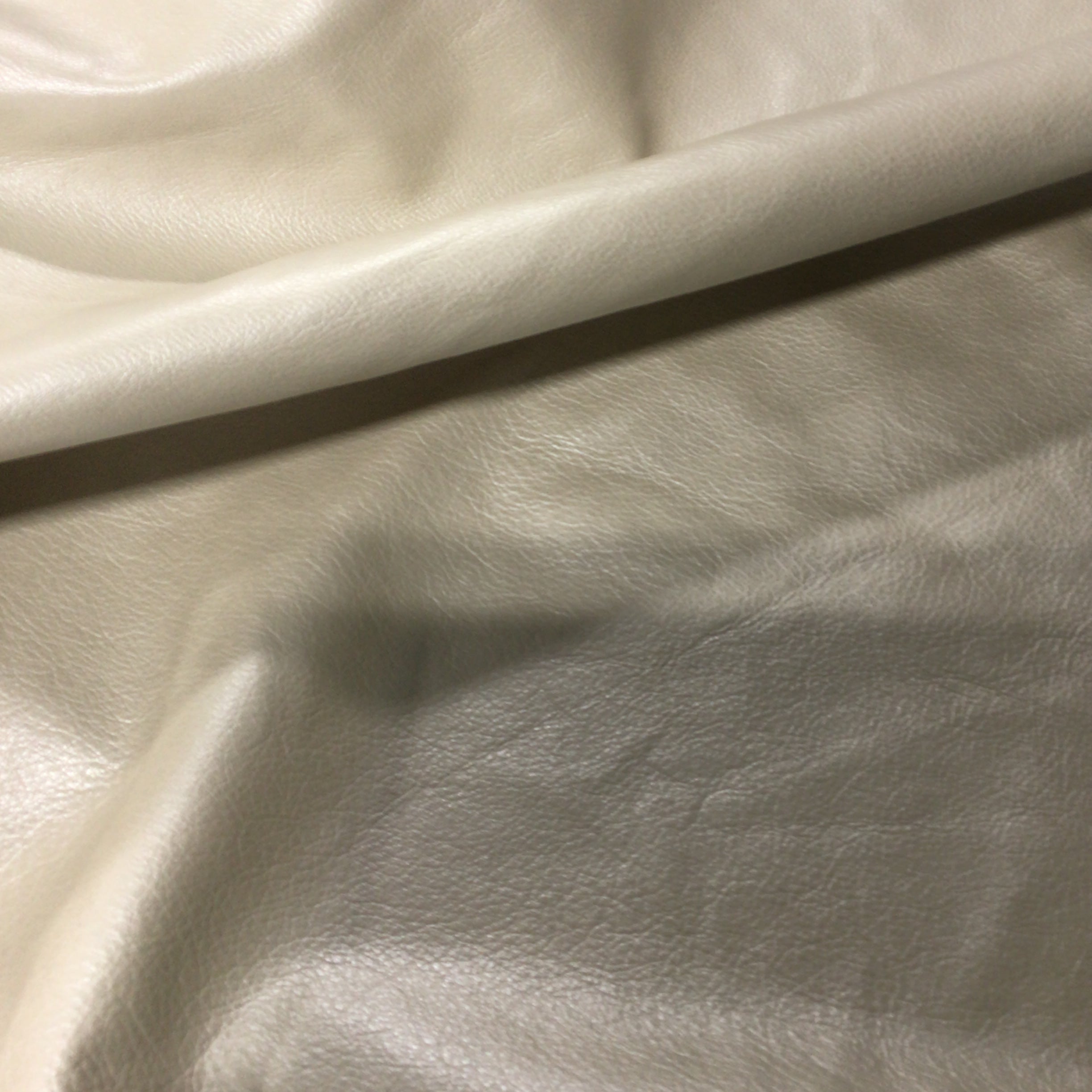 Ivory Pearl Leather Hide Upholstery Remnant