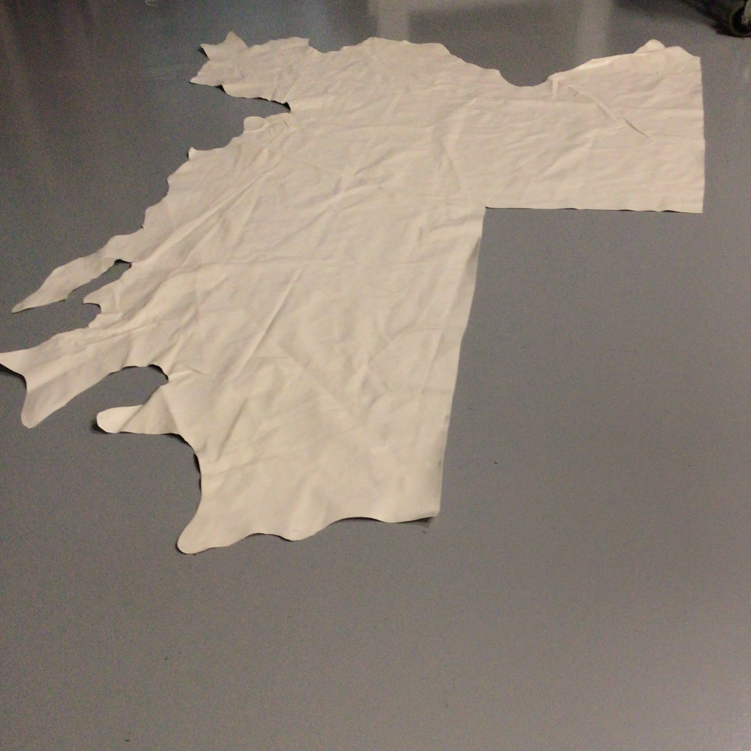Ivory Leather Hide Upholstery Remnant