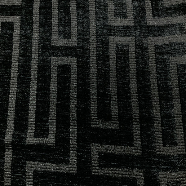 Burch Jet Ebony Black Textured Chenille Upholstery Fabric
