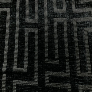 Burch Jet Ebony Black Textured Chenille Upholstery Fabric