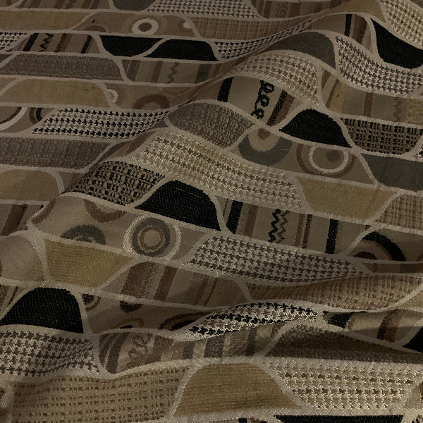 Patchwork Melody Beige Upholstery Fabric