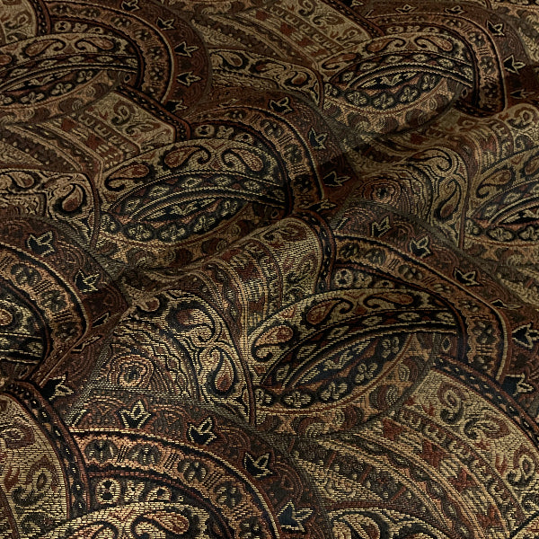Swavelle Beige Brown Paisley Upholstery Fabric