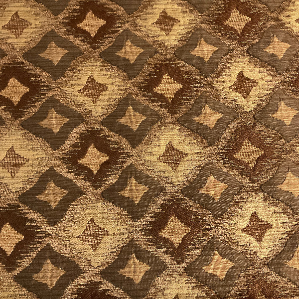 Rustic Rhombus Brown Upholstery Fabric