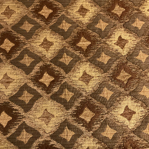 Rustic Rhombus Brown Upholstery Fabric