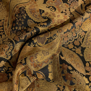 Swavelle Gold/Navy Paisley Upholstery Fabric