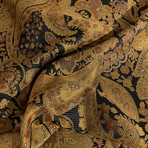 Swavelle Gold/Navy Paisley Upholstery Fabric