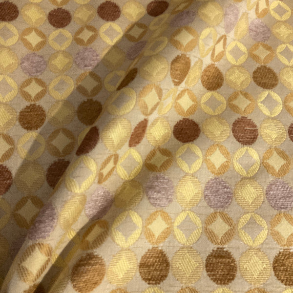 Burch Coin Natural Ivory Geometric Upholstery Fabric