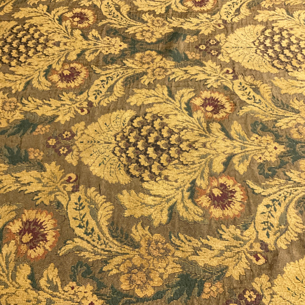 Victorian Floral Tapestry Chenille Gold Upholstery Fabric