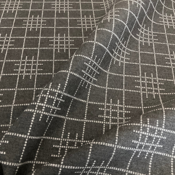 Sunbrella Gridlock Charcoal Gray Outdoor Upholstery Fabric