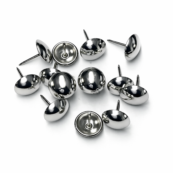 5/8" Shiny Nickel Decorative Upholstery Tacks - 50 ct