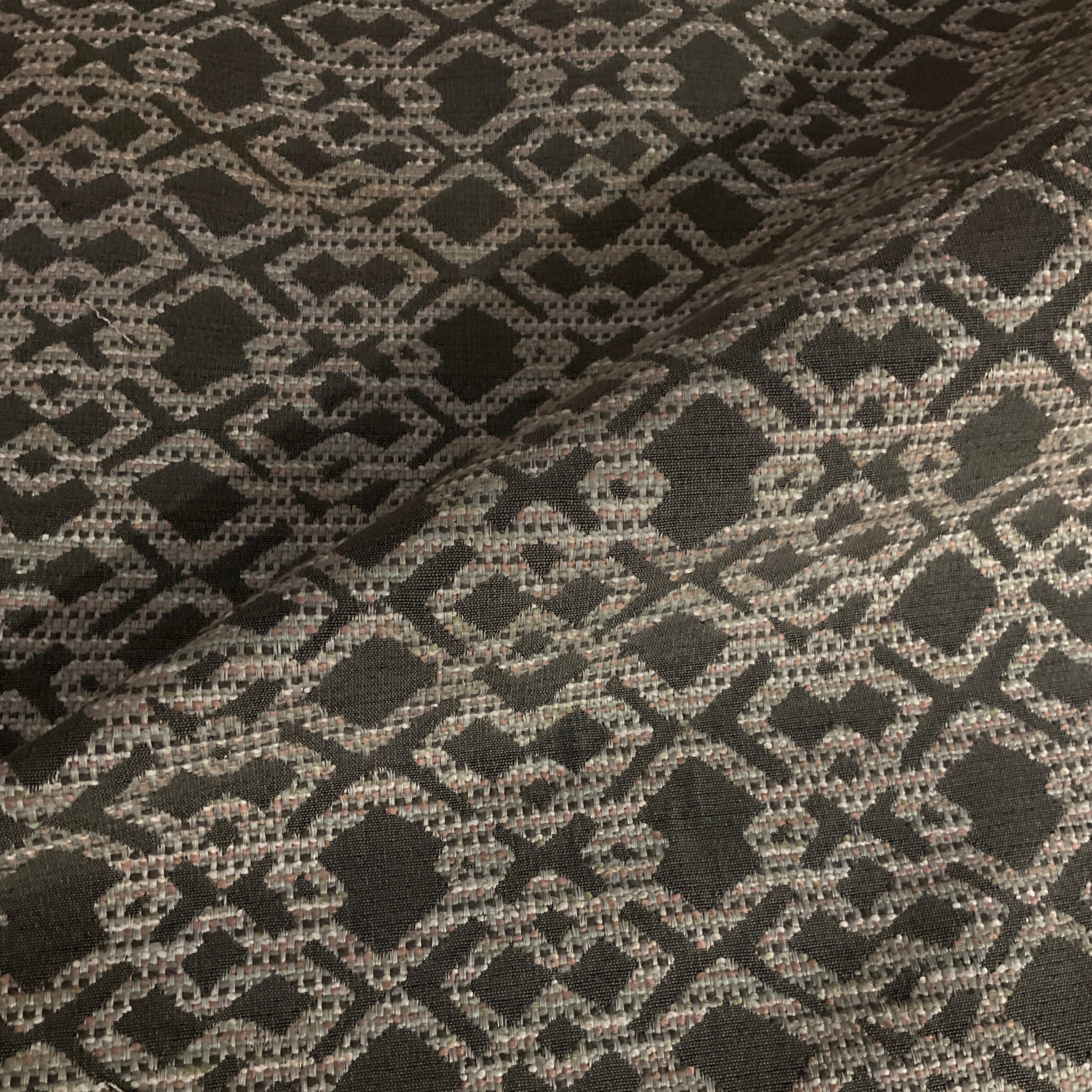 Gray Geometric Designer Upholstery Fabric