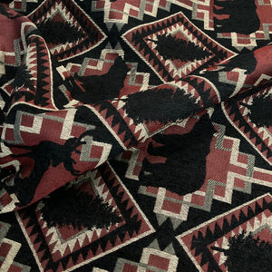Regal Larzmont Pine Wildlife Red/Black Upholstery Fabric