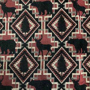 Regal Larzmont Pine Wildlife Red/Black Upholstery Fabric