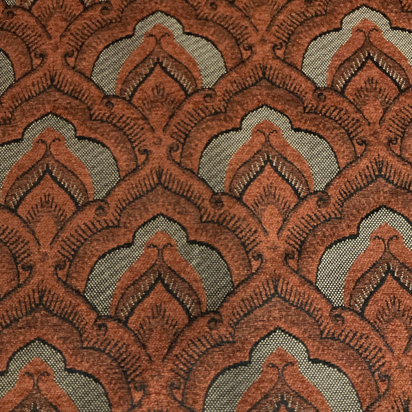 Burch Kip Rust Orange Chenille Upholstery Fabric