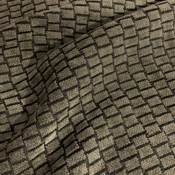 Swavelle Gray Check Chenille Upholstery Fabric
