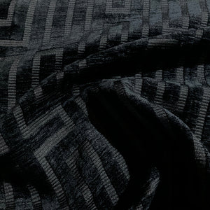 Burch Jet Ebony Black Textured Chenille Upholstery Fabric
