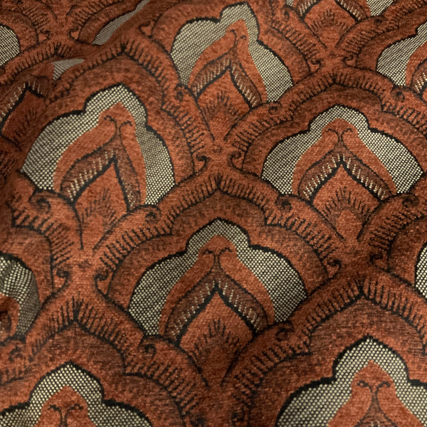 Burch Kip Rust Orange Chenille Upholstery Fabric