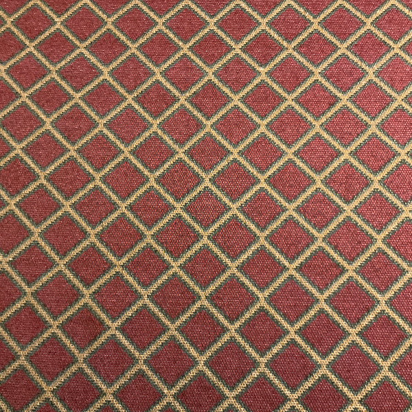 Dashing Maroon Diamond Upholstery Fabric