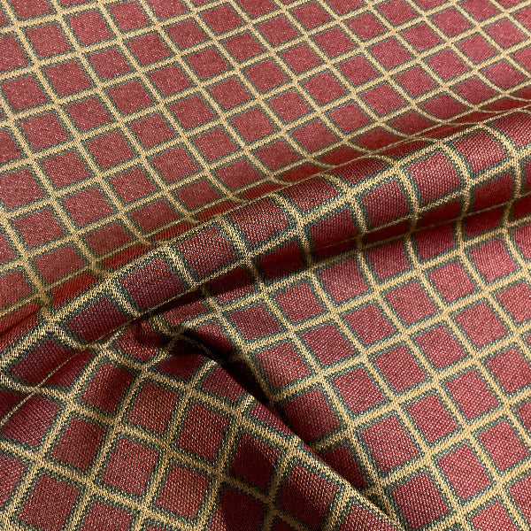 Dashing Maroon Diamond Upholstery Fabric