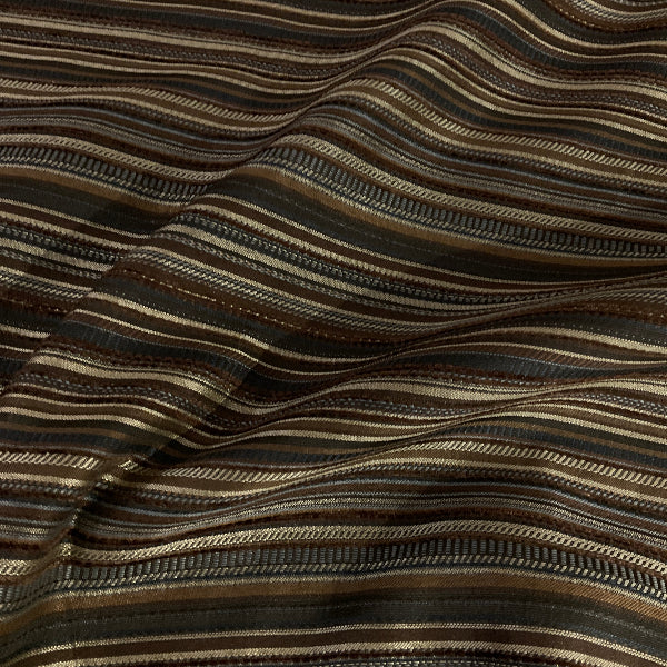 Swavelle Evans Mystic Brown Stripe Upholstery Fabric