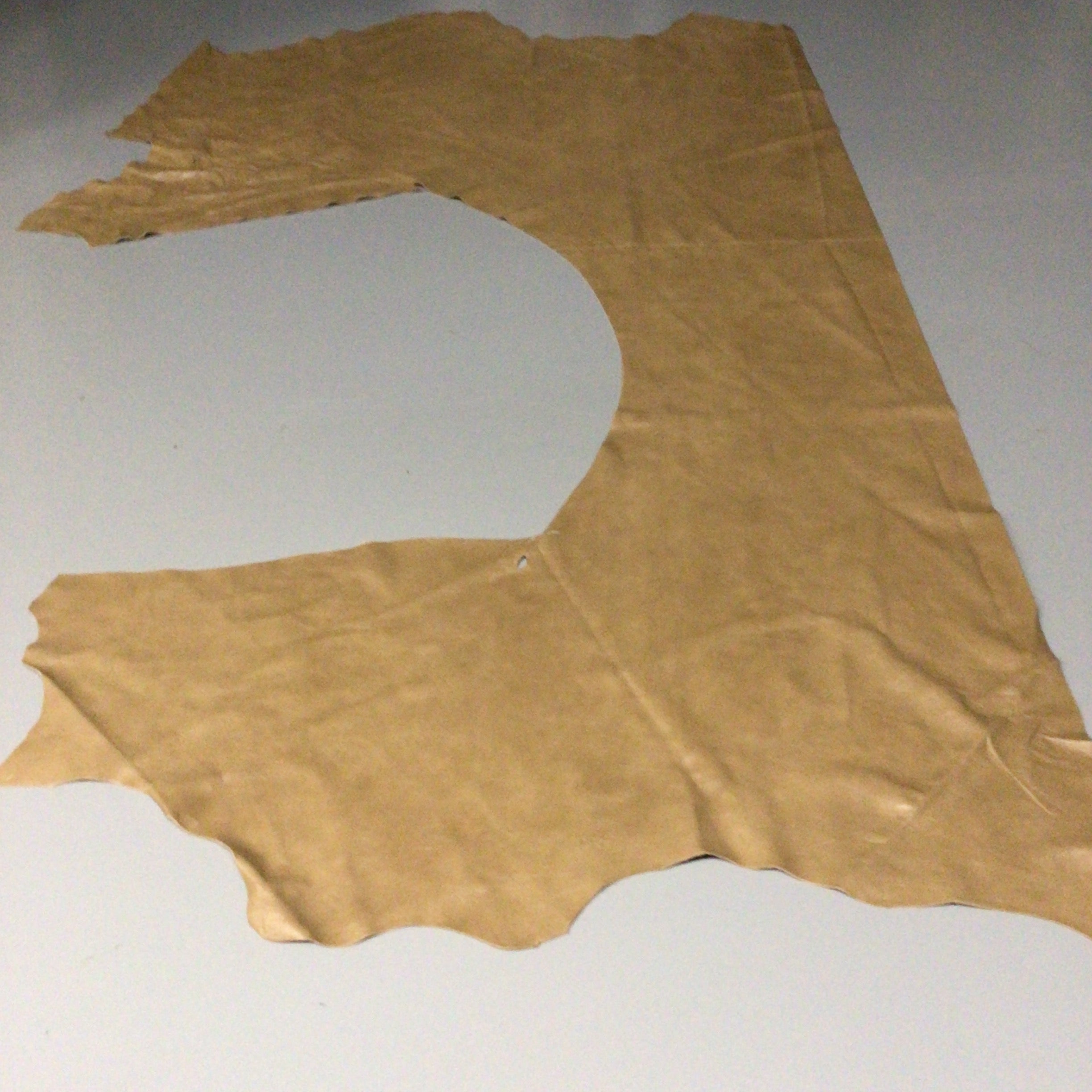 Gold Brown Leather Hide Upholstery Remnant