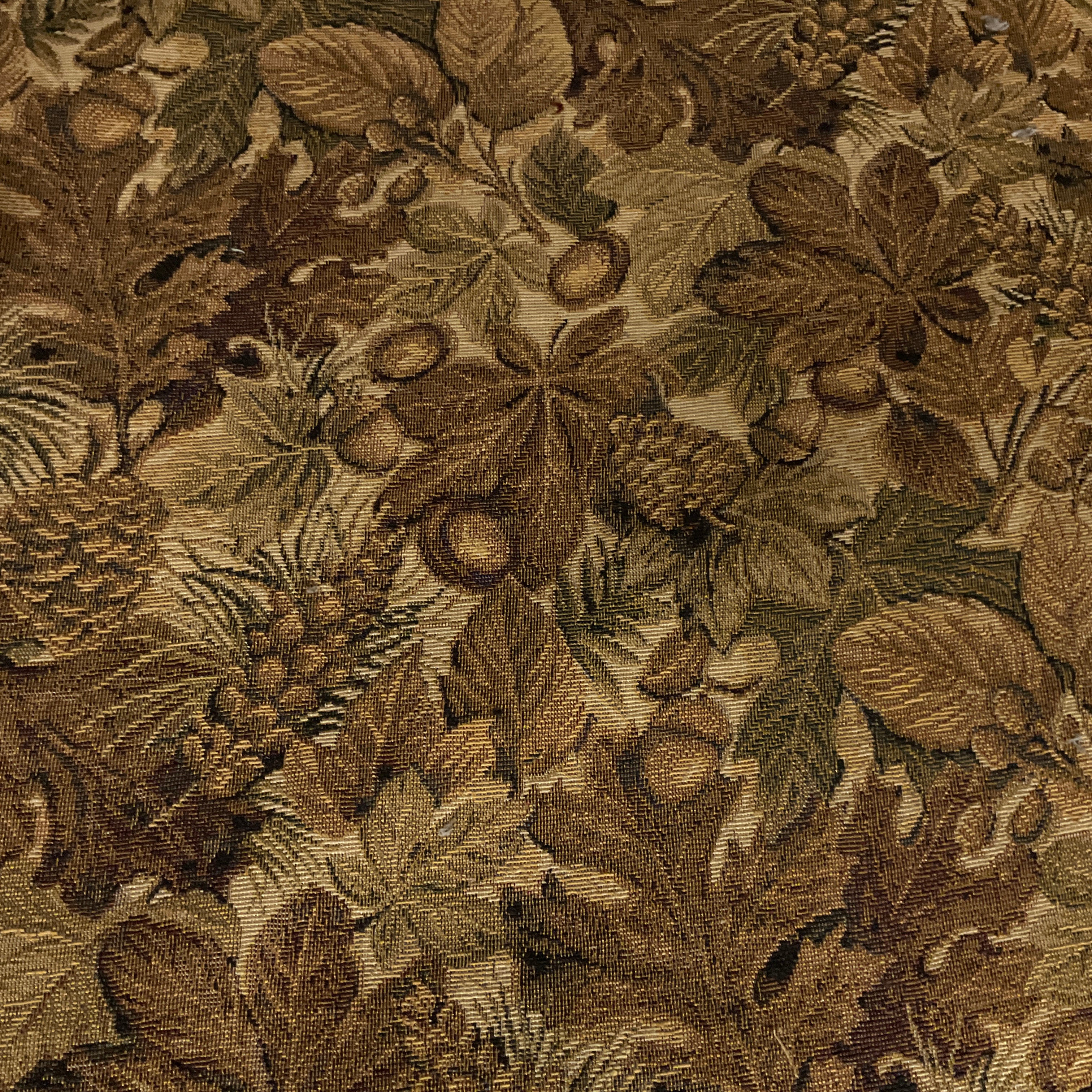 Brown Fall Foliage Forest Designer Upholstery Fabric