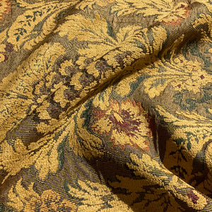 Victorian Floral Tapestry Chenille Gold Upholstery Fabric