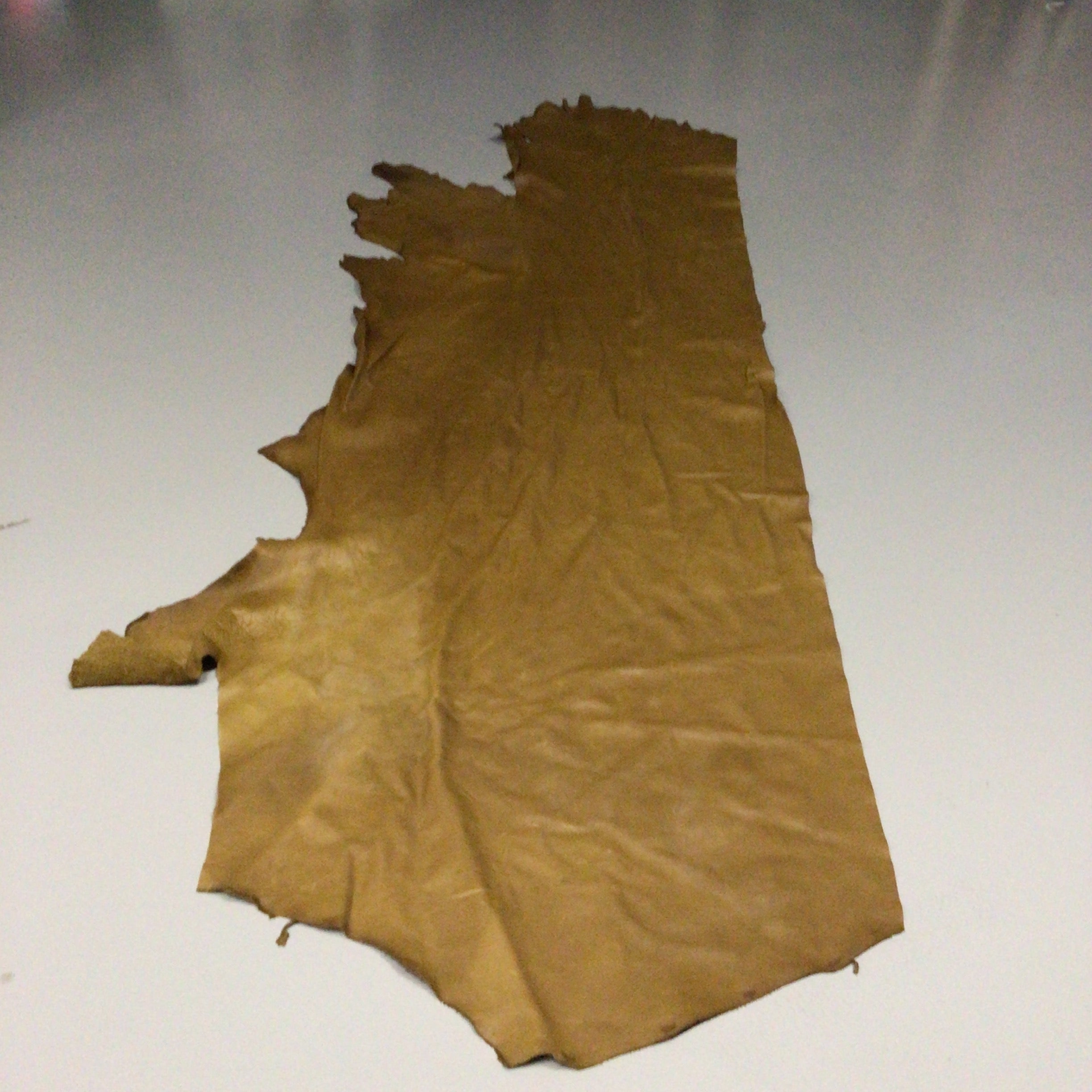 Golden Brown Leather Hide Upholstery Remnant