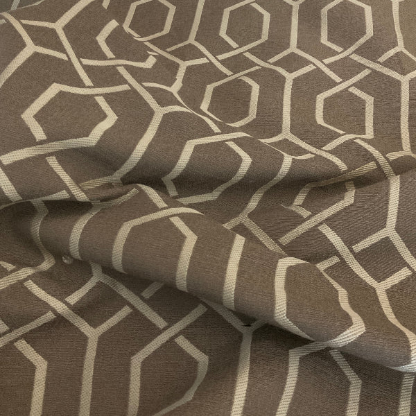Regal Civic Taupe Geometric Upholstery Fabric