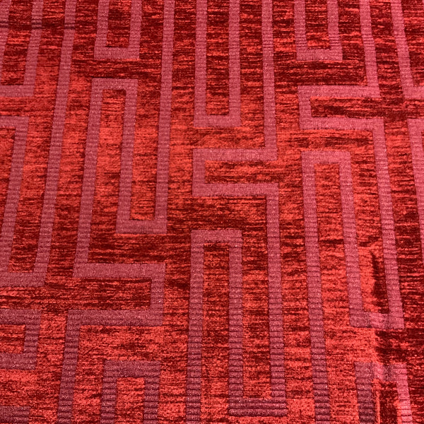 Burch Jet Berry Red Textured Chenille Upholstery Fabric