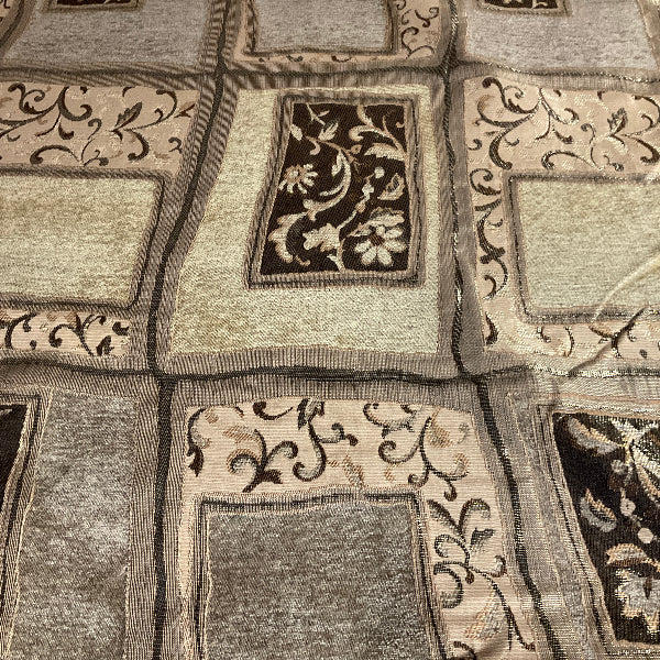 Hopewell Mushroom Beige Chenille Upholstery Fabric