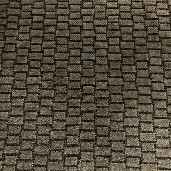 Swavelle Gray Check Chenille Upholstery Fabric