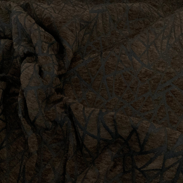 Serenade Chocolate Brown Chenille Designer Upholstery Fabric