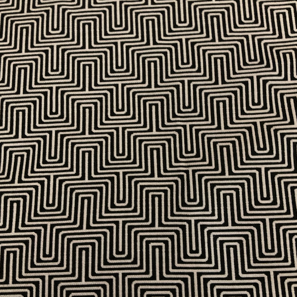 Sunbrella Key Figure Onyx Black White Outdoor Upholstery Fabric