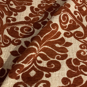 Burch Pablo Rust Orange Chenille Upholstery Fabric