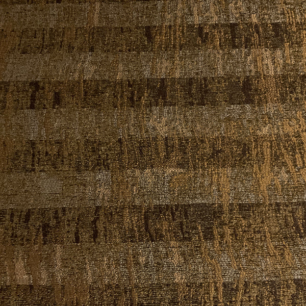 Addison Bark Brown Chenille Stripe Upholstery Fabric